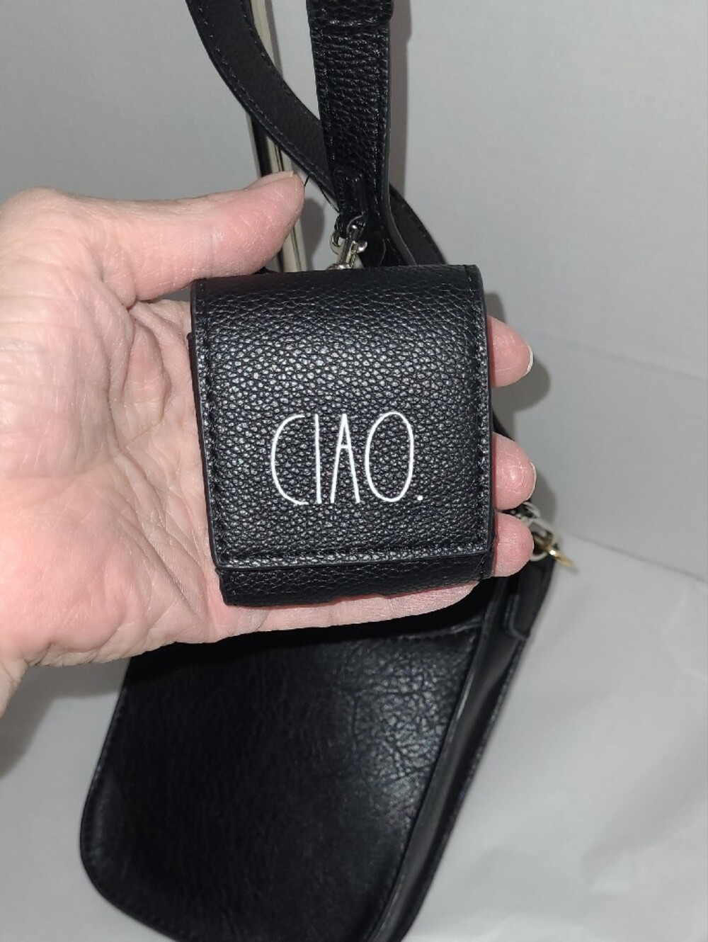 Black Crossbody Phone Bag with Detachable Strap - Picture 5 of 8